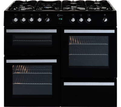 FLAVEL  Milano 100 MLN10FRK Dual Fuel Range Cooker - Black & Chrome